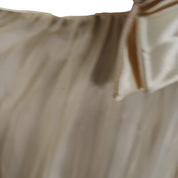 Vintage 60s Fit and Flare Coquette Party Dress Size 6 Ivory Enka Nylon Chiffon - Picture 15 of 16